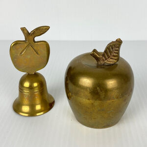 Brass Apple Bell Set 3 inches tall